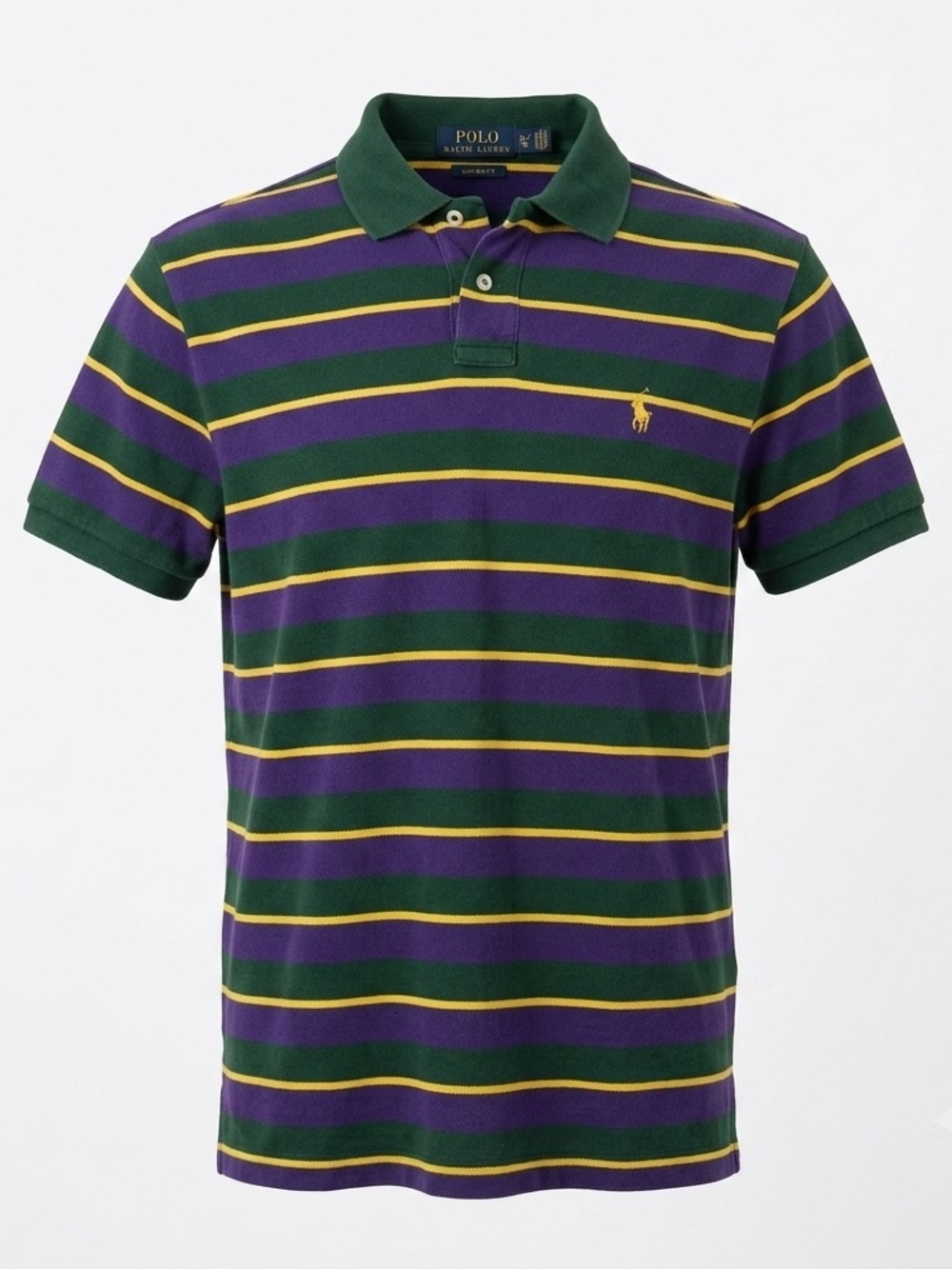 Polo Ralph Lauren Custom Fit Polo‎ Shirt Men’s XL Green Purple Striped